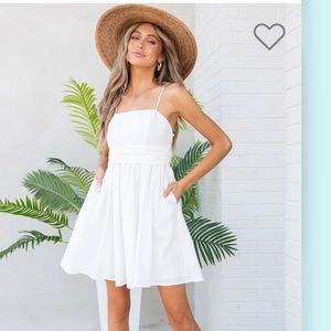 TAKE THE HIGH ROAD WHITE DRESS XS